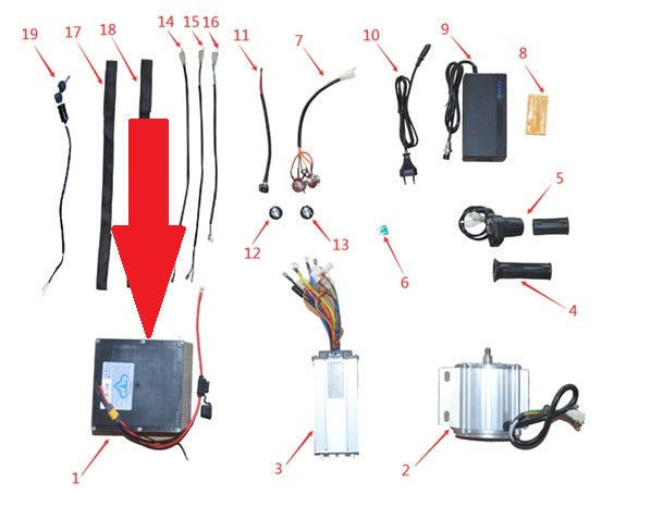 48V 14Ah Lithium Battery - 1200w Electric Dirt Bike