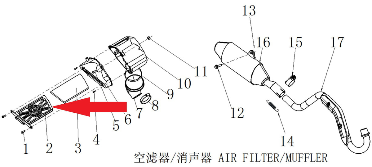 Air Cleaner Cover - RFN 125cc / 140cc Thunder Dirt Bike