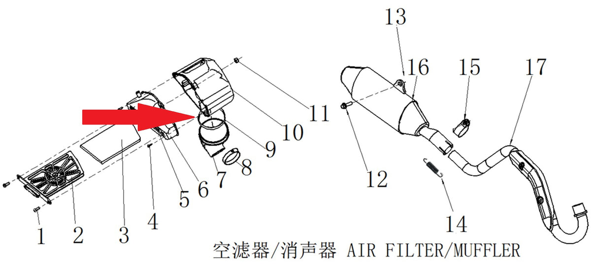 Air Cleaner Hoop - RFN 125cc / 140cc Thunder Dirt Bike