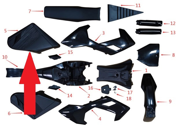 Battery Casing (Left Side) - 1200w & 2000w Electric Dirt Bike