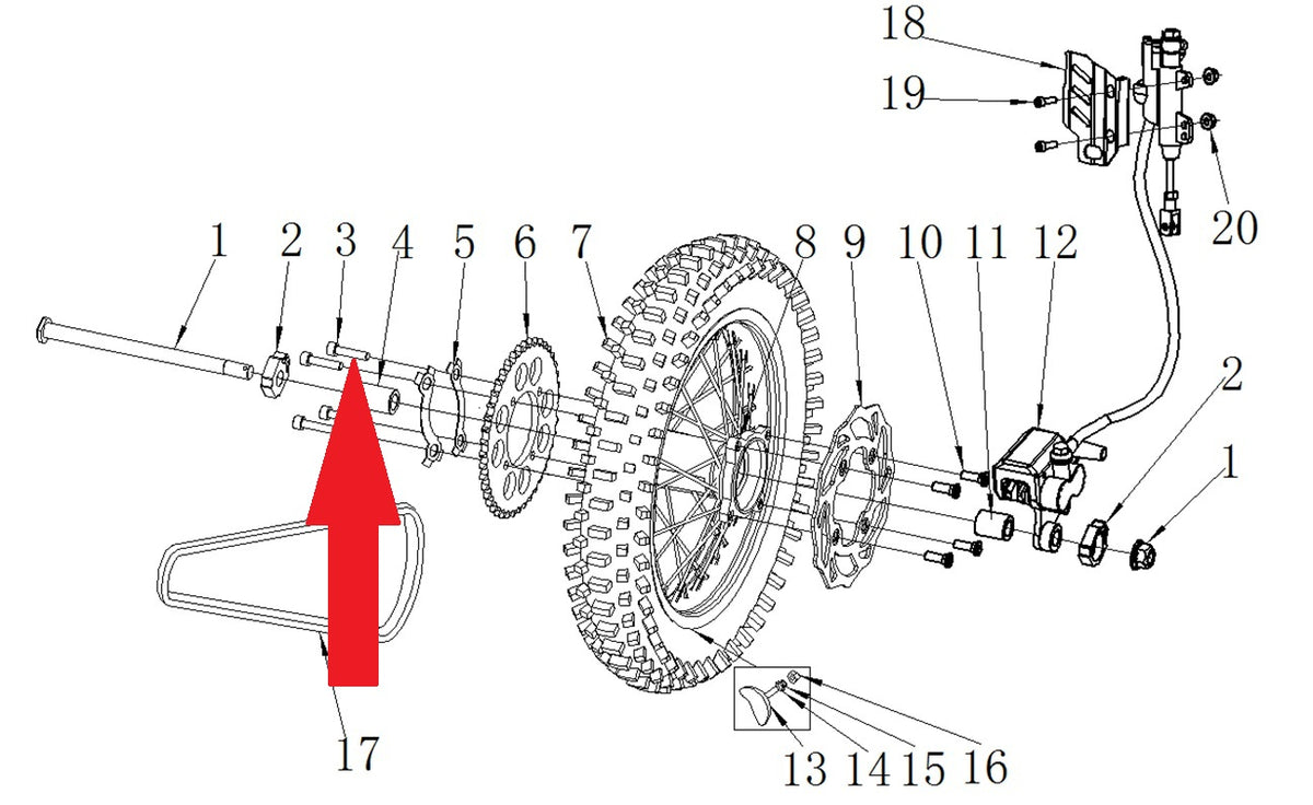 Bolt (M8 x 25mm) - RFN 125cc / 140cc Thunder Dirt Bike