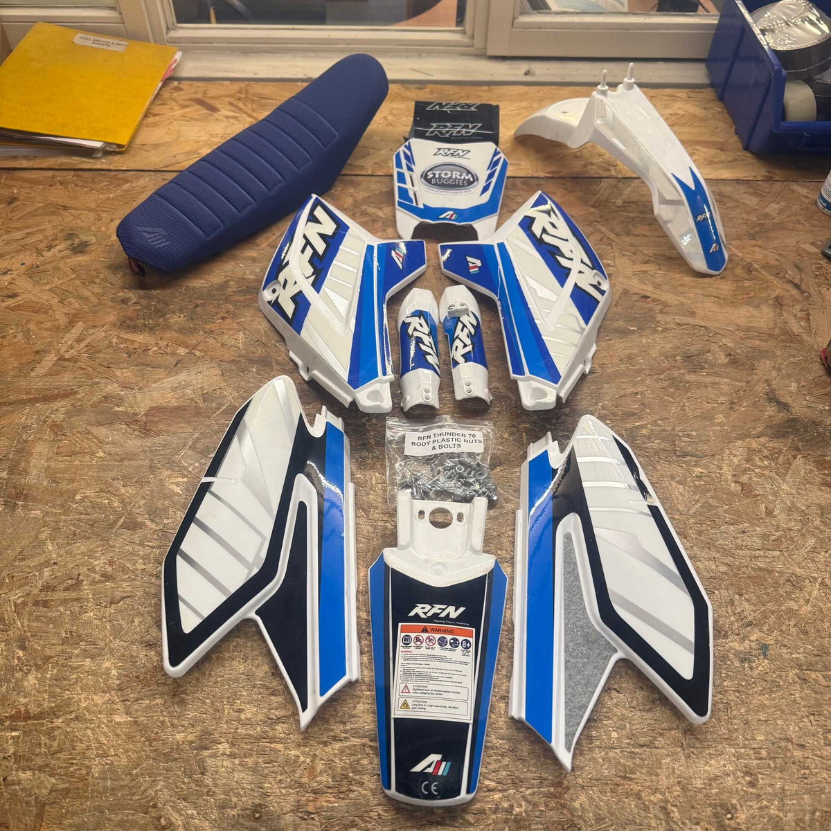 Complete Plastic Set (Blue) USED - 70cc RFN Thunder Dirt Bike