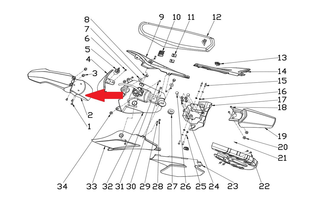 front fender - RFN 70cc / 110cc Thunder Dirt Bike70cc Engine - RFN 70cc / 110cc Thunder Dirt Bike
