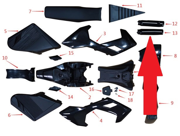Front Fork Cover (Right) - 1200w & 2000w Electric Dirt Bike