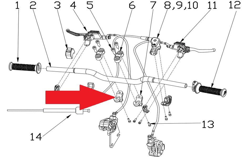Handlebar Clamp / Bottom Raiser - RFN 70cc / 110cc Thunder Dirt Bike