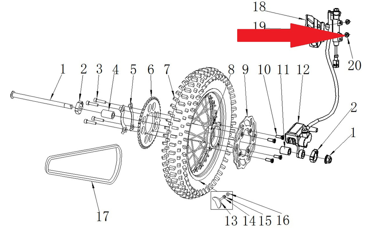 Nut- RFN 125cc / 140cc Thunder Dirt Bike
