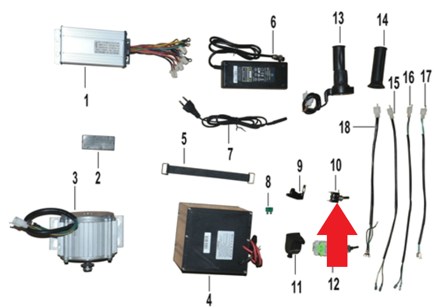 On/Off Switch - 1200W Electric Dirt Bike