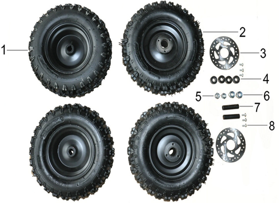 Renegade Rear Wheel & Tyre 14*5-6 (Green)