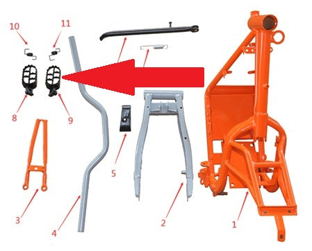 Foot Peg (Right) - 1200w & 2000w Electric Dirt Bike