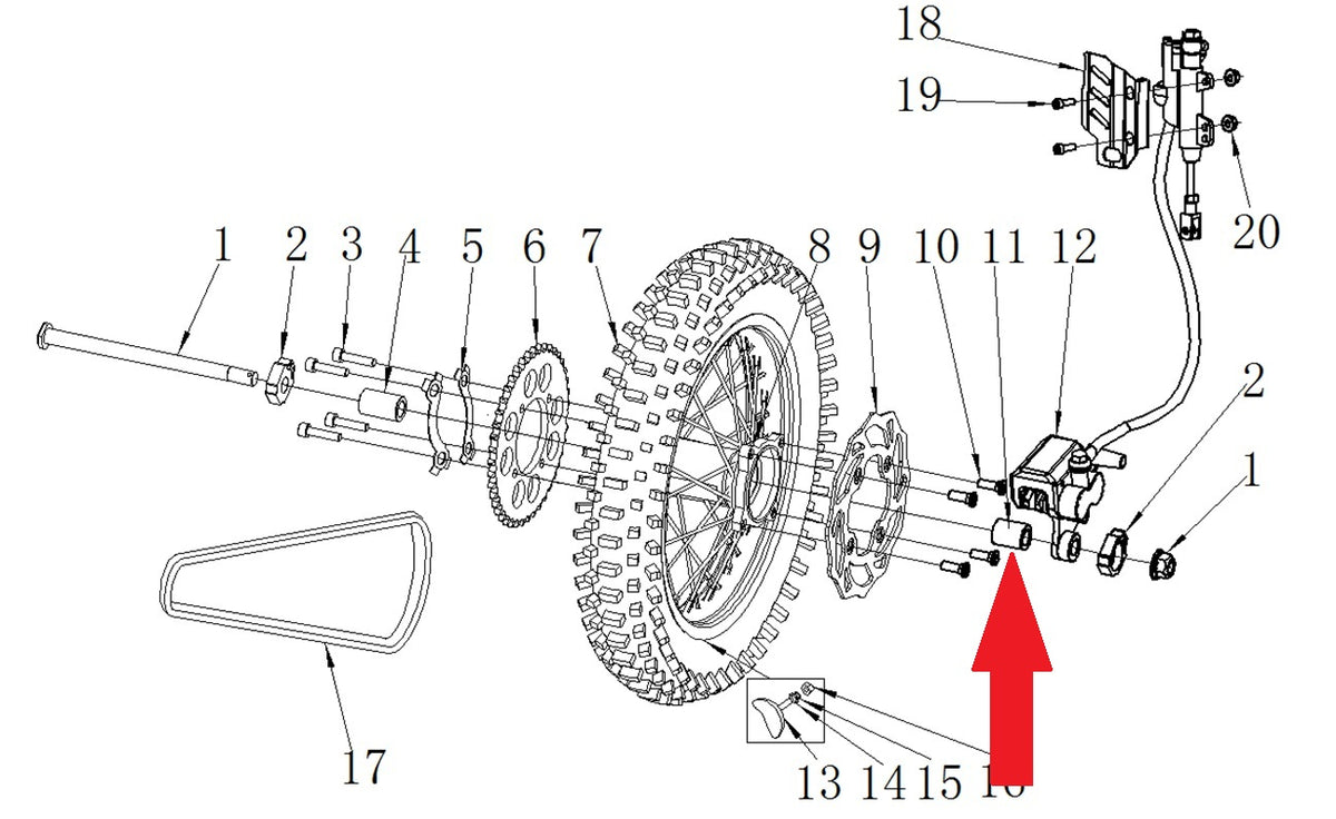 Spacer- RFN 125cc / 140cc Thunder Dirt Bike