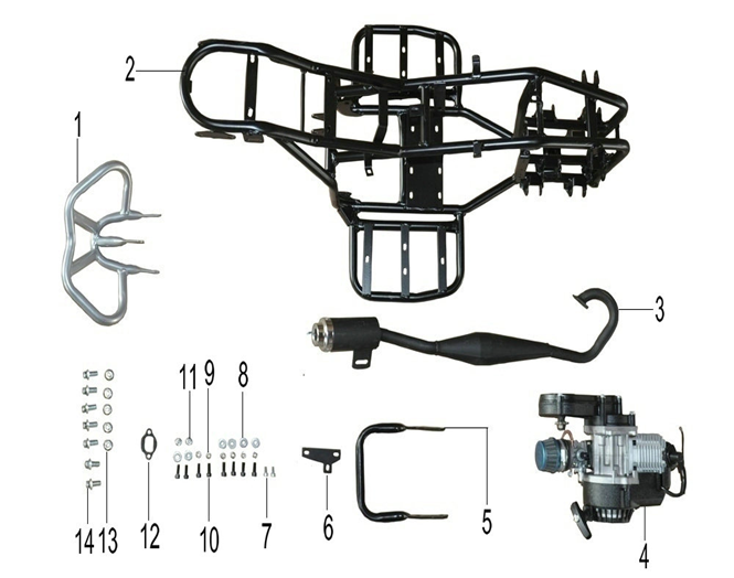 Exhaust Assembly - Renegade 50cc