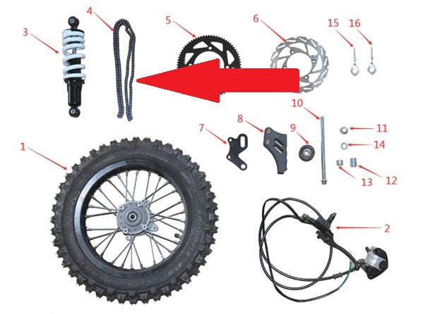 Drive Chain - 2000w Electric Dirt Bike