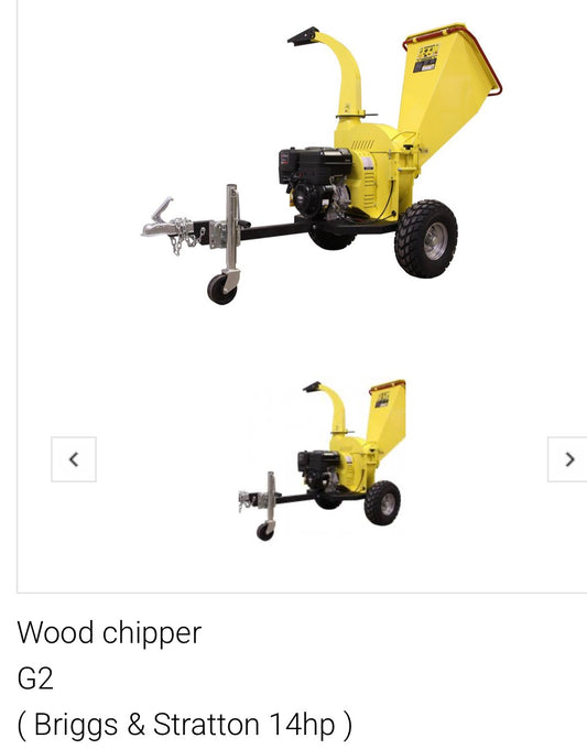 Wood chipper
G2
( Briggs & Stratton 14hp )
