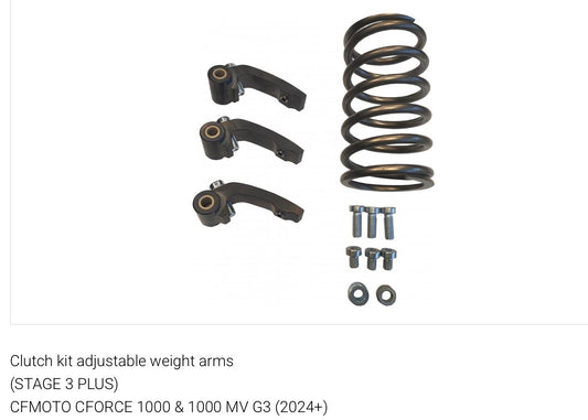 Clutch kit adjustable weight arms
(STAGE 3 PLUS)
CFMOTO CFORCE 1000 & 1000 MV G3 (2024+)