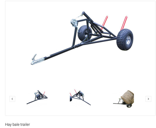 Hay bale trailer for ATV