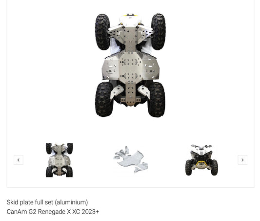Skid plate full set (aluminium)
CanAm G2 Renegade X XC 2023+