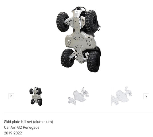 Skid plate full set (aluminium)
CanAm G2 Renegade
2019-2022