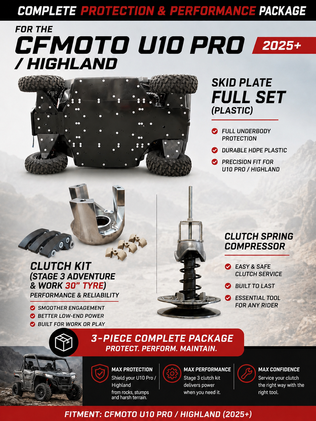 U10 Pro / Highland with our complete protection and performance package