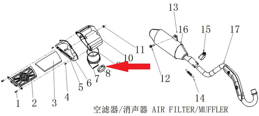 Air Cleaner Hoop - RFN 125cc / 140cc Thunder Dirt Bike