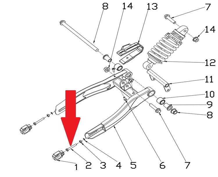 Bolt (M6 x 40mm) - RFN 70cc / 110cc Thunder Dirt Bike