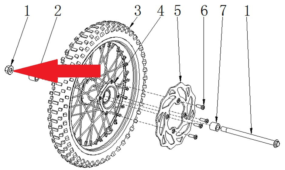 Bolt with nut - RFN 125cc / 140cc Thunder Dirt Bike