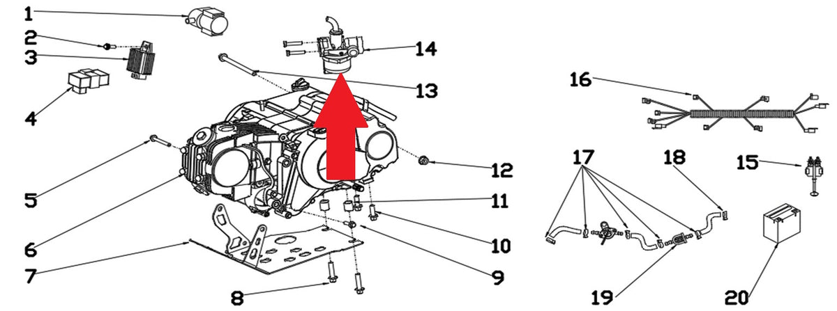 Carburettor - RFN 70cc / 110cc Thunder Dirt Bike