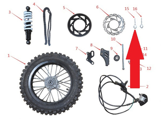 Chain Adjuster - 1200w & 2000w Electric Dirt Bike