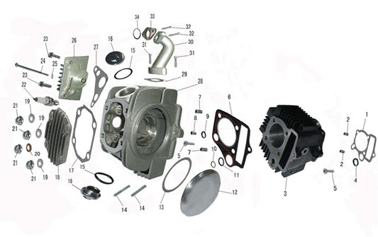 Cylinder Head - Sniper Pro 120cc