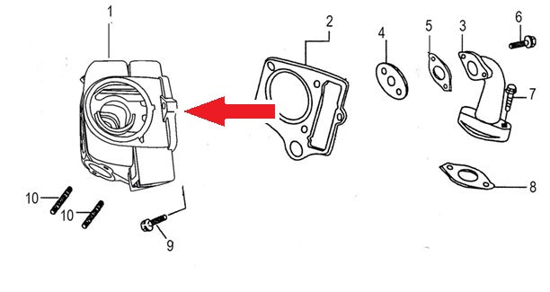 Cylinder Head - RFN 140cc Dirt Bike