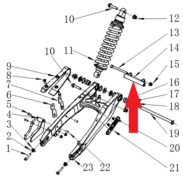 Engine Rear Bracket (Silver) - RFN 125cc / 140cc Thunder Dirt Bike