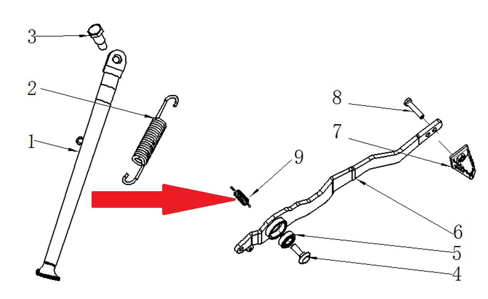 Foot Brake Lever Spring - RFN 125cc / 140cc Thunder Dirt Bike