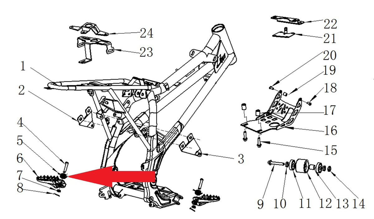 Foot Peg Spring (Right) - RFN 125cc / 140cc Thunder Dirt Bike