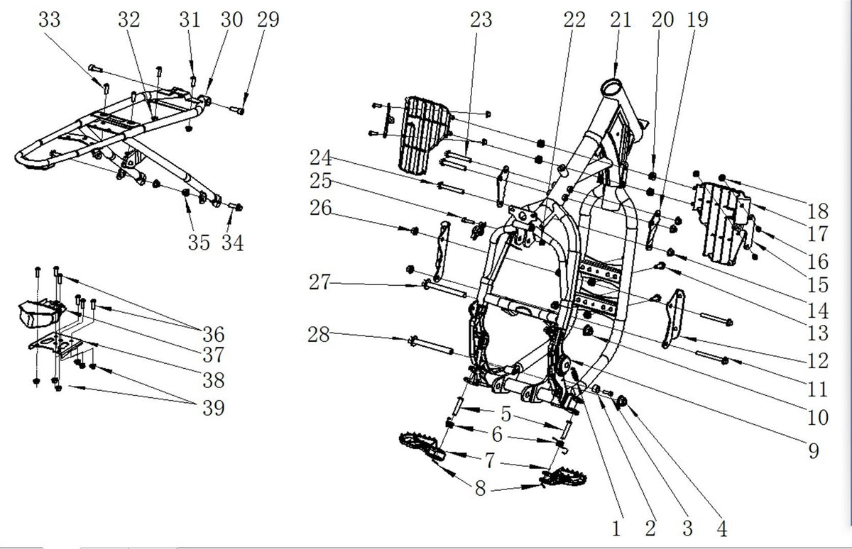 Foot Pegs (Left & Right) - Thunder 250cc Dirt Bike