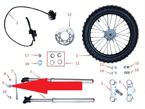Front Wheel Spacer (Left) - 1200w & 2000w Electric Dirt Bike