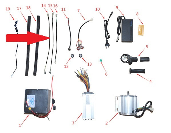 Front Brake Cable - 1200w & 2000w Electric Dirt Bike