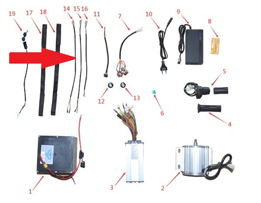 Front Brake Cable - 1200w & 2000w Electric Dirt Bike