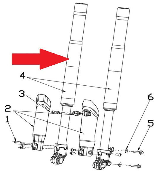 Pair Of Front Fork - RFN 70cc / 110cc Thunder Dirt Bike