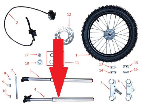front fork right   - 1200w & 2000w Electric Dirt Bike