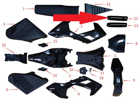 Front Fork Cover (Left) - 1200w & 2000w Electric Dirt Bike