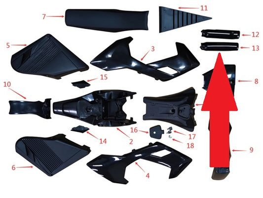 Front Fork Cover (Right) - 1200w & 2000w Electric Dirt Bike