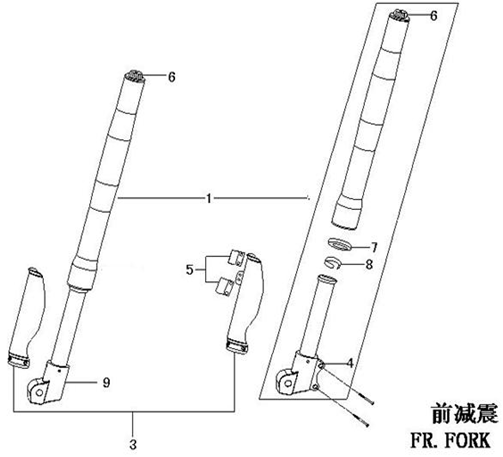 Volt Front Fork Assembly (14/12 Model) - RFZ Pro-Start