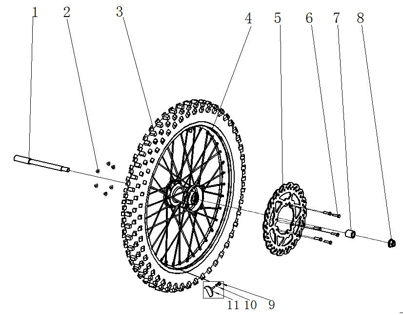 Front Wheel Axle Nut - Thunder 250cc Dirt Bike