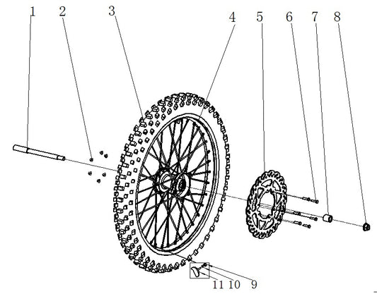 Front Wheel Axle Nut - Thunder 250cc Dirt Bike