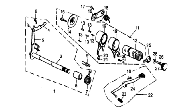 Gearshift Shaft Assembly - RFZ Jaguar
