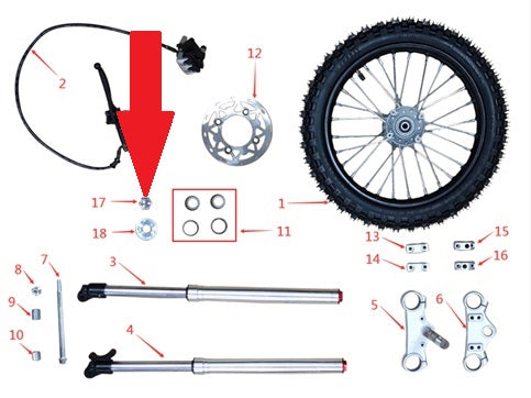 handlebar  nut  - 1200w & 2000w Electric Dirt Bike