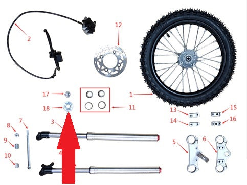 handlebar adjusting nut  - 1200w & 2000w Electric Dirt Bike