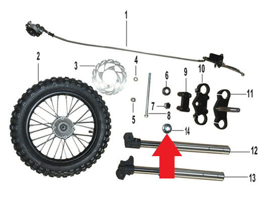 Handlebar Adjusting nut - 1200W Electric Dirt Bike