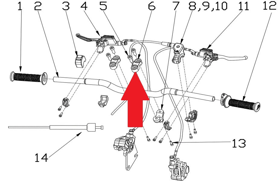 Handlebar Clamp/Top Raiser - RFN 70cc / 110cc Thunder Dirt Bike