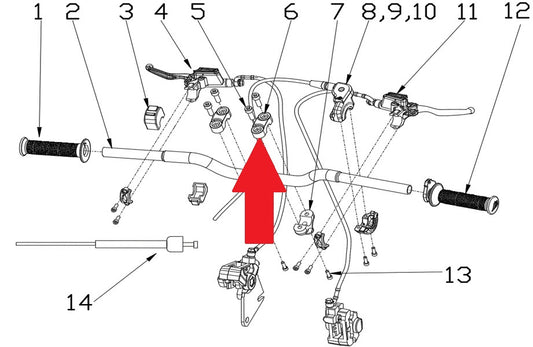 Handlebar Clamp/Top Raiser - RFN 70cc / 110cc Thunder Dirt Bike