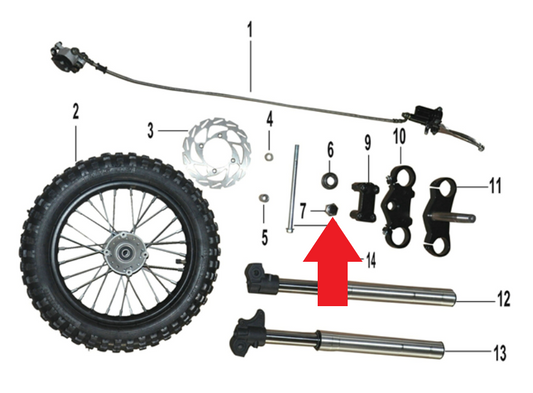 Handlebar nut - 1200W Electric Dirt Bike
